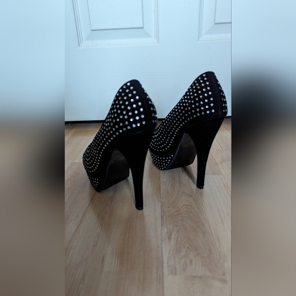 Heels, Black Velvet with Stones - Picture 4 of 5